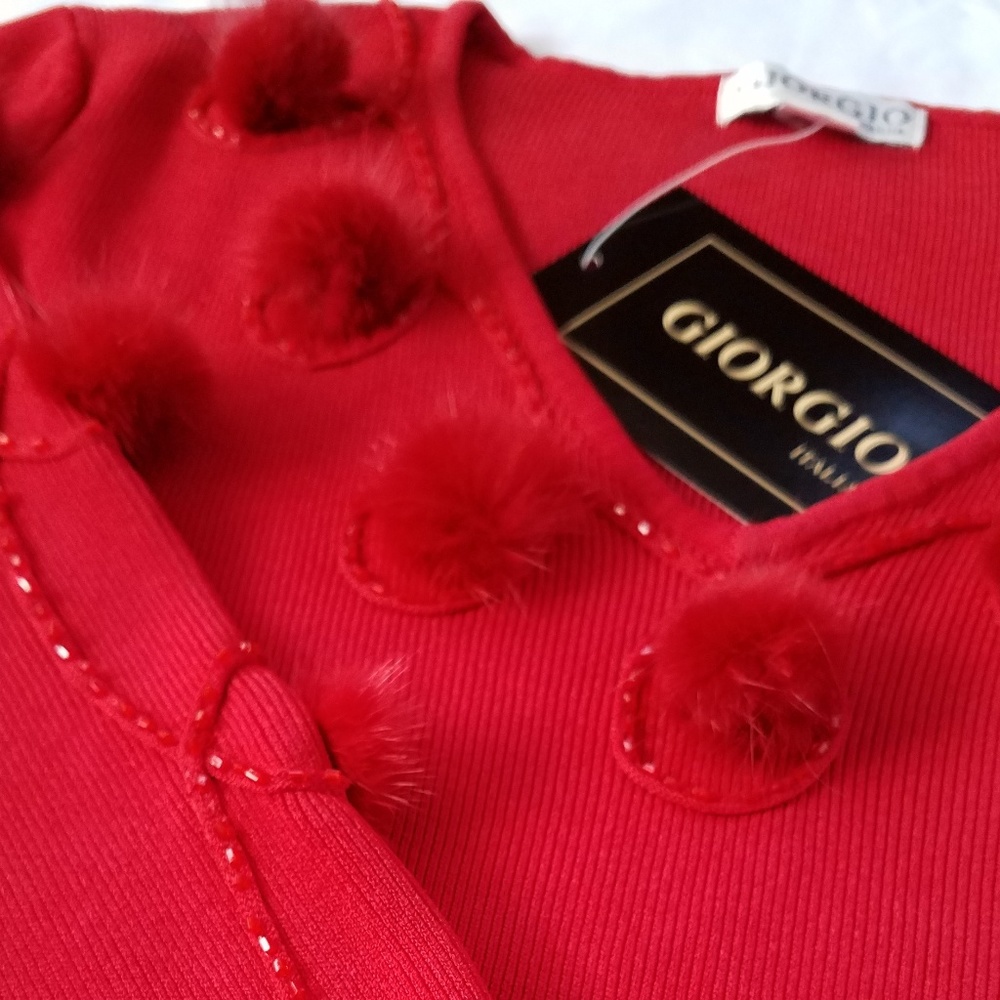 Fun and festive red v-neck sweater